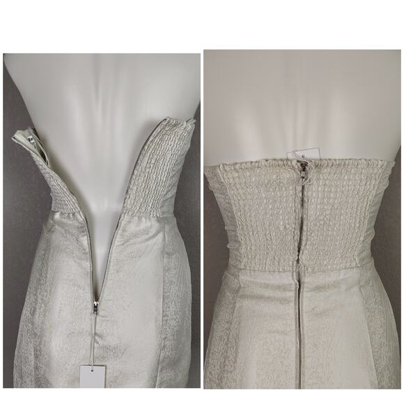 Reformation Liliwen Mini Dress Detachable Train Ivory Train Size 0 Wedding Bride - Picture 15 of 16